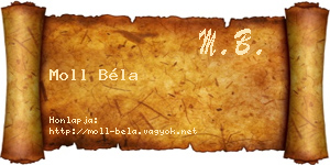 Moll Béla névjegykártya